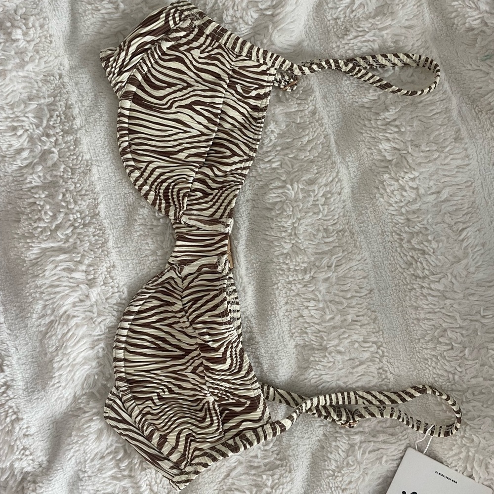 Honey Swim Zebra Print Bikini Top